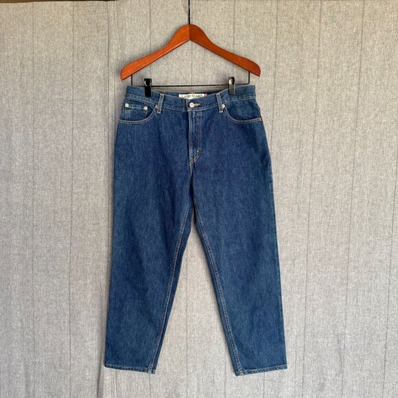 Vintage Levi's 100% Cotton Dark Blue Denim Classic Relaxed Tapered Jeans Size 10 - Picture 1 of 10